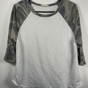 Women's Long Sleeve Camo Raglan Top